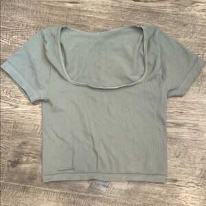 🇺🇸 MADE IN THE USA - Women's Ribbed Scoop Neck Top - sage green